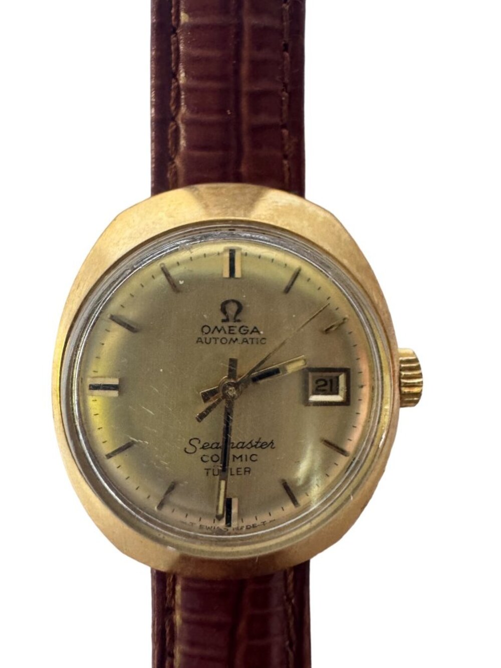 Omega Seamaster Cosmic 566.018 Ladies Automatic Date Champagne Watch Working - Picture 7 of 16